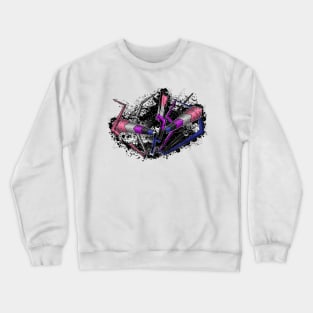 Grunge Graffiti Gender Fluid Lightning and Arrows Crewneck Sweatshirt